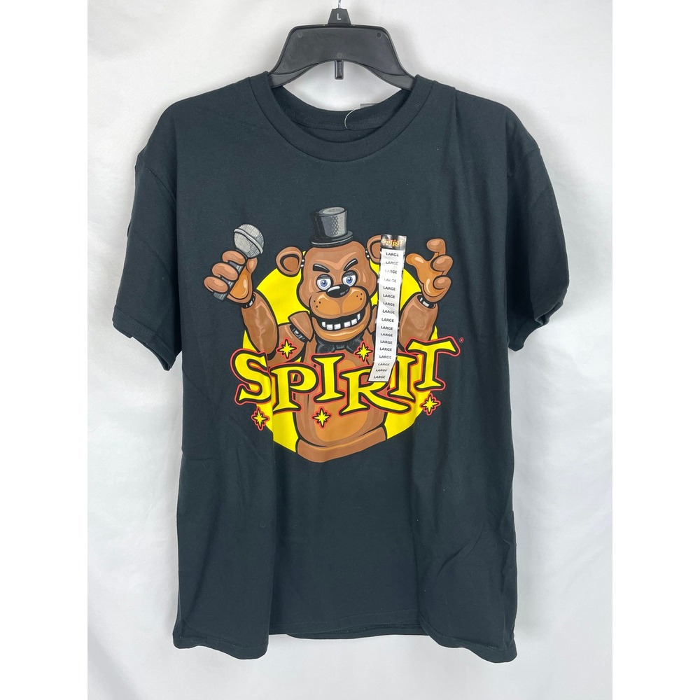 Spirit Halloween FNAF Five Nights Freddie Fazbear Black T-Shirt Adult Large